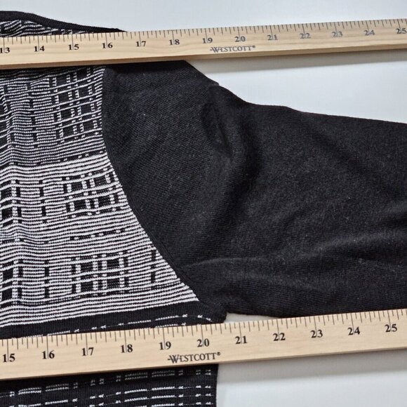 Calvin Klein Sweater Men L Gray Black Crewneck LS Italian Yarn Wool Blend Casual - Picture 5 of 15